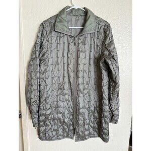 MYCRA PAC Women’s Quilted Jacket Gray Full Zip Puff Coat reversible Size S/M